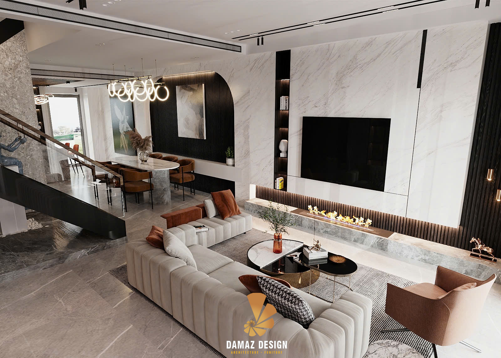 Mặt bằng công năng tầng 1 nhà 2 tầng gồm phòng khách bếp và phòng khách